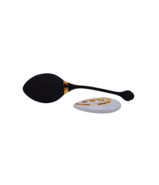 WAVE, Un Œuf vibrant noir USB avec télécommande, dans un silicone médical doux et lisse - B50BLK